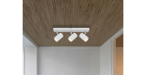 DECKENLEUCHTE 39/6/14,5 cm  - Weiß, Design, Metall (39/6/14,5cm) - Novel