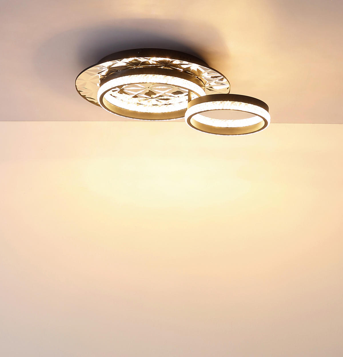 LED-DECKENLEUCHTE DELLA II 50,5/40/14 cm   - Klar/Chromfarben, Design, Kunststoff/Metall (50,5/40/14cm) - Globo