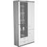 VITRINE in furniert Eiche Weiß, Eichefarben, Sandfarben - Sandfarben/Edelstahlfarben, Design, Glas/Holz (105.0/218.3/39.1cm) - Invivus VITRINE in furniert Eiche Weiß, Eichefarben, Sandfarben - Sandfarben/Edelstahlfarben, Design, Glas/Holz (105.0/218.3/39.1cm) - Invivus