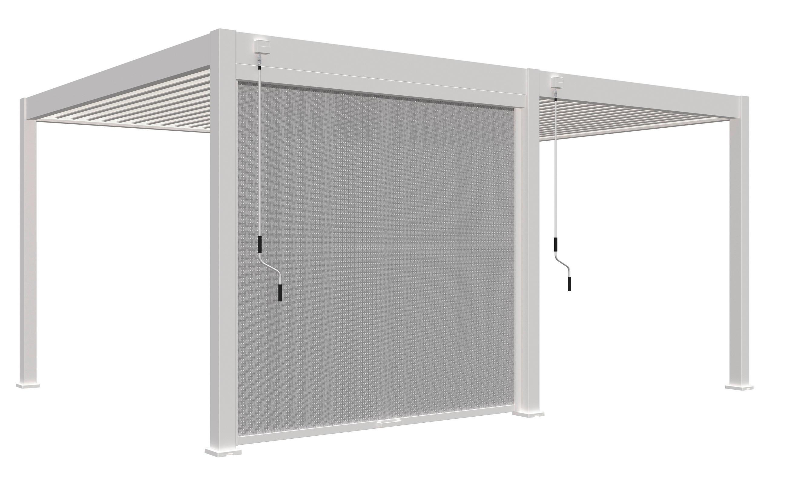 PERGOLA-ROLLO - Weiss, Basics, Textil/Metall (265/235/10cm) - Gardenson