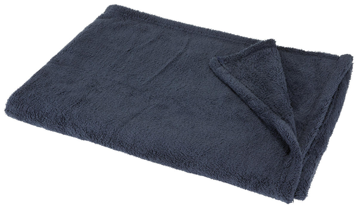 PĂTURĂ PUFOASĂ 130/170 cm  - albastru, Basics, textil (130/170cm) - Boxxx