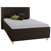 POLSTERBETT Matratze, gepolstertes Kopfteil, Lattenrost, Bettkasten 140/200 cm  in Braun  - Birkefarben/Silberfarben, KONVENTIONELL, Holz/Textil (140/200cm) - Esposa