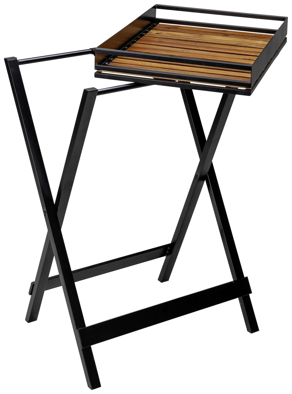 KLAPPTISCH Akazie rechteckig Schwarz, Akaziefarben  - Schwarz/Akaziefarben, Basics, Holz/Metall (60/89/42cm) - Wenko