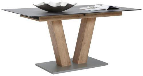 ESSTISCH in Kunststoff, Holzwerkstoff 140-180/90/77 cm  - Eichefarben/Graphitfarben, Konventionell, Holzwerkstoff/Kunststoff (140-180/90/77cm) - Voleo