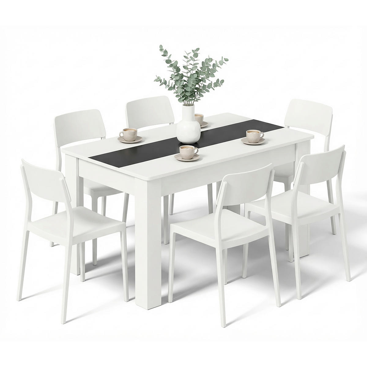 ESSTISCH      - Anthrazit/Weiß, MODERN, Holzwerkstoff (140/80/75cm) - MID.YOU