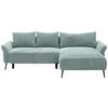 ECKSOFA Mintgrün Chenille  - Schwarz/Mintgrün, KONVENTIONELL, Textil/Metall (255/164cm) - Carryhome