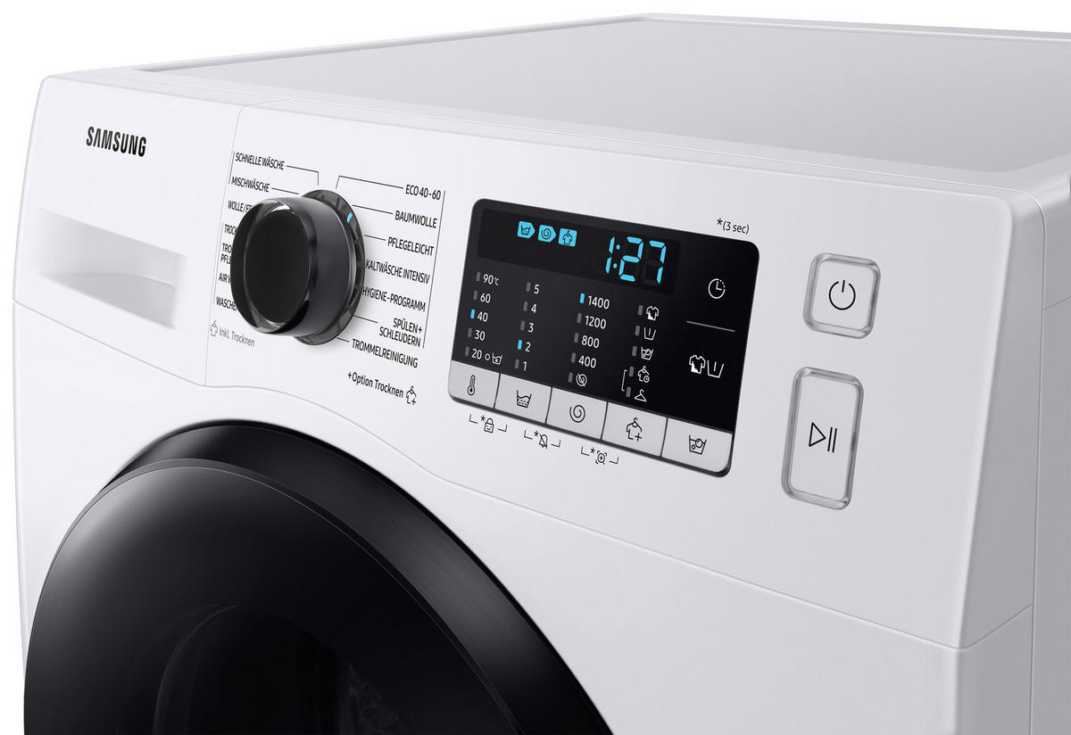 WASCHTROCKNER WD81TA049BE/EG  - Weiß, Basics, Glas/Kunststoff (60/85/68cm) - Samsung