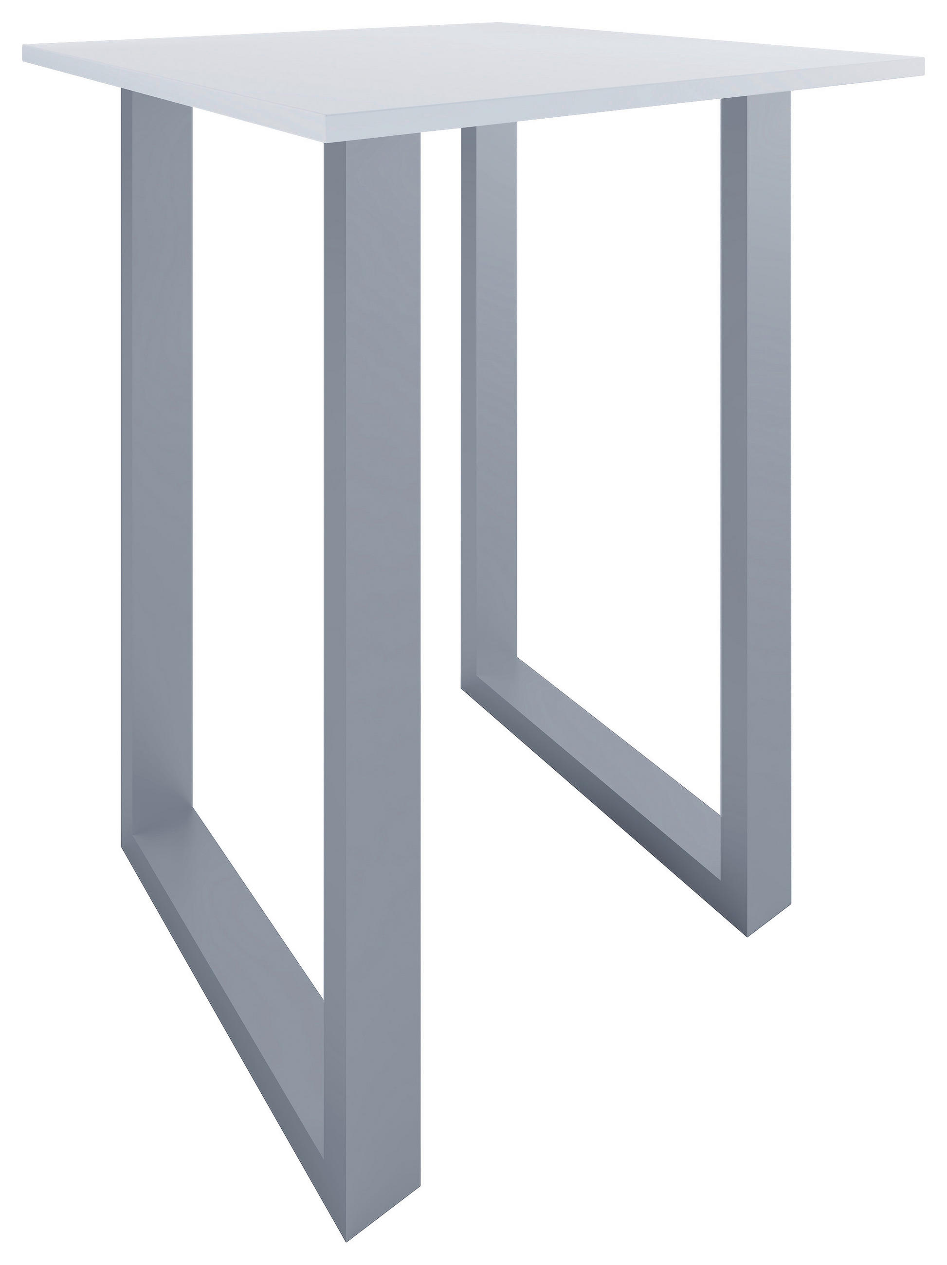 BARTISCH in Metall, Holzwerkstoff 80/102/80 cm   - Silberfarben/Weiß, KONVENTIONELL, Holzwerkstoff/Metall (80/102/80cm)