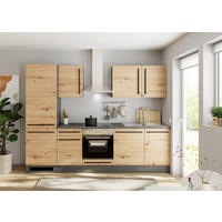 KÜCHENBLOCK 280 cm  in Anthrazit, Eiche Artisan  - Anthrazit/Schwarz, LIFESTYLE, Holzwerkstoff/Kunststoff (280cm) - P & B