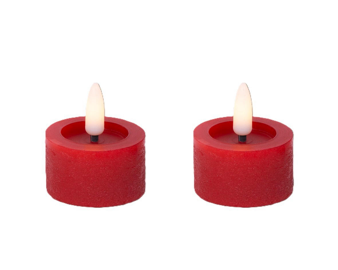 TEELICHT MIT LED  - Rot, Basics, Kunststoff/Paraffin (4,4/5,2cm) - Ambia Home