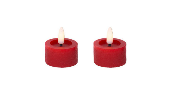 TEELICHT MIT LED - Rot, Basics, Kunststoff/Paraffin (4,4/5,2cm) - Ambia Home