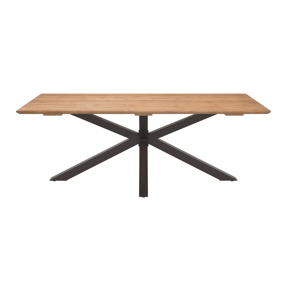 GARTENTISCH Metall Dunkelgrau, Teakfarben rechteckig  - Dunkelgrau/Teakfarben, Design, Holz/Metall (216/99/75cm) - Amatio