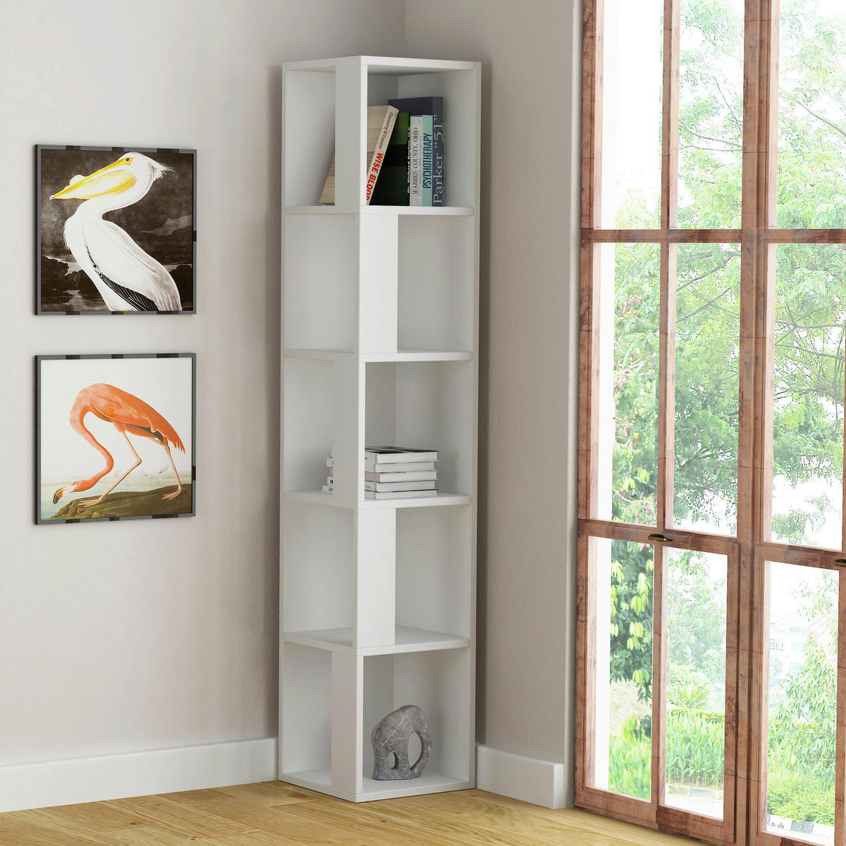 ECKREGAL 32/159/32 cm Weiss  - Weiss, Design, Holzwerkstoff (32/159/32cm) - Livetastic