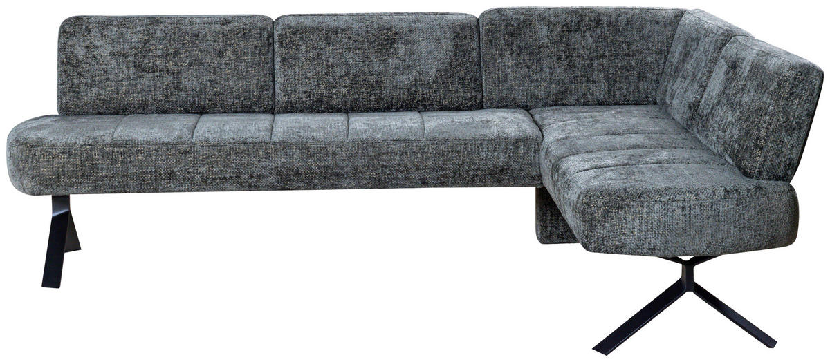 ECKBANK 248/176 cm Webstoff Grün   - Schwarz/Grün, MODERN, Textil/Metall (248/176cm) - Livetastic