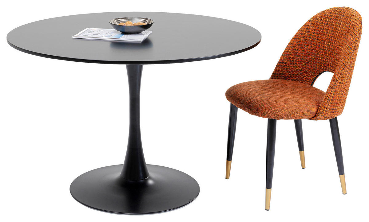 ESSTISCH in Holzwerkstoff 110/110/74 cm  - Schwarz, Design, Holzwerkstoff/Metall (110/110/74cm) - Kare-Design