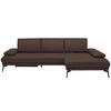 ECKSOFA in Echtleder Braun  - Schwarz/Braun, Design, Leder/Metall (273/187cm) - Celina Home