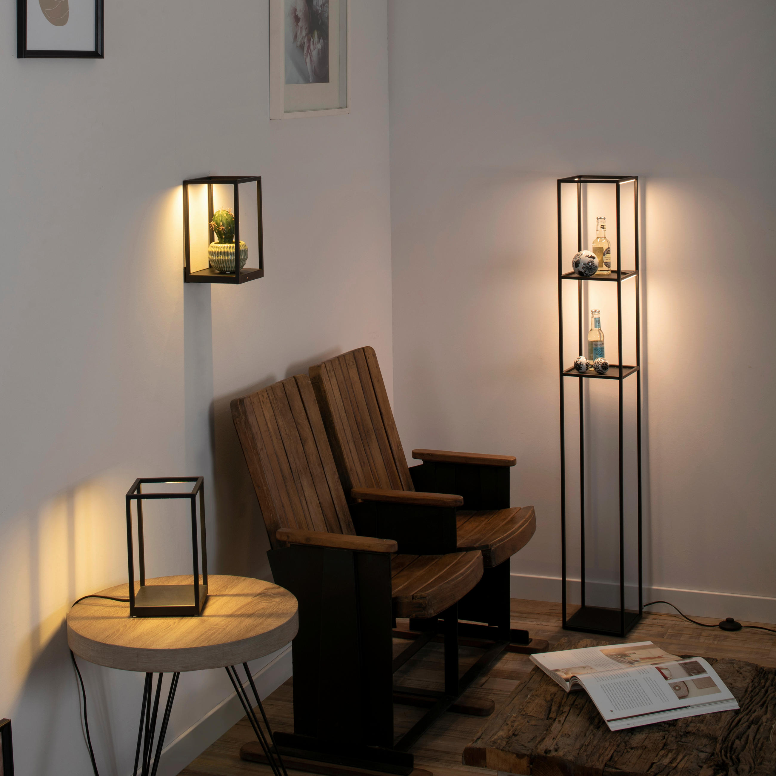 PODNA LED LAMPA - crna, Lajfstajl, metal/plastika (20/20/140cm)