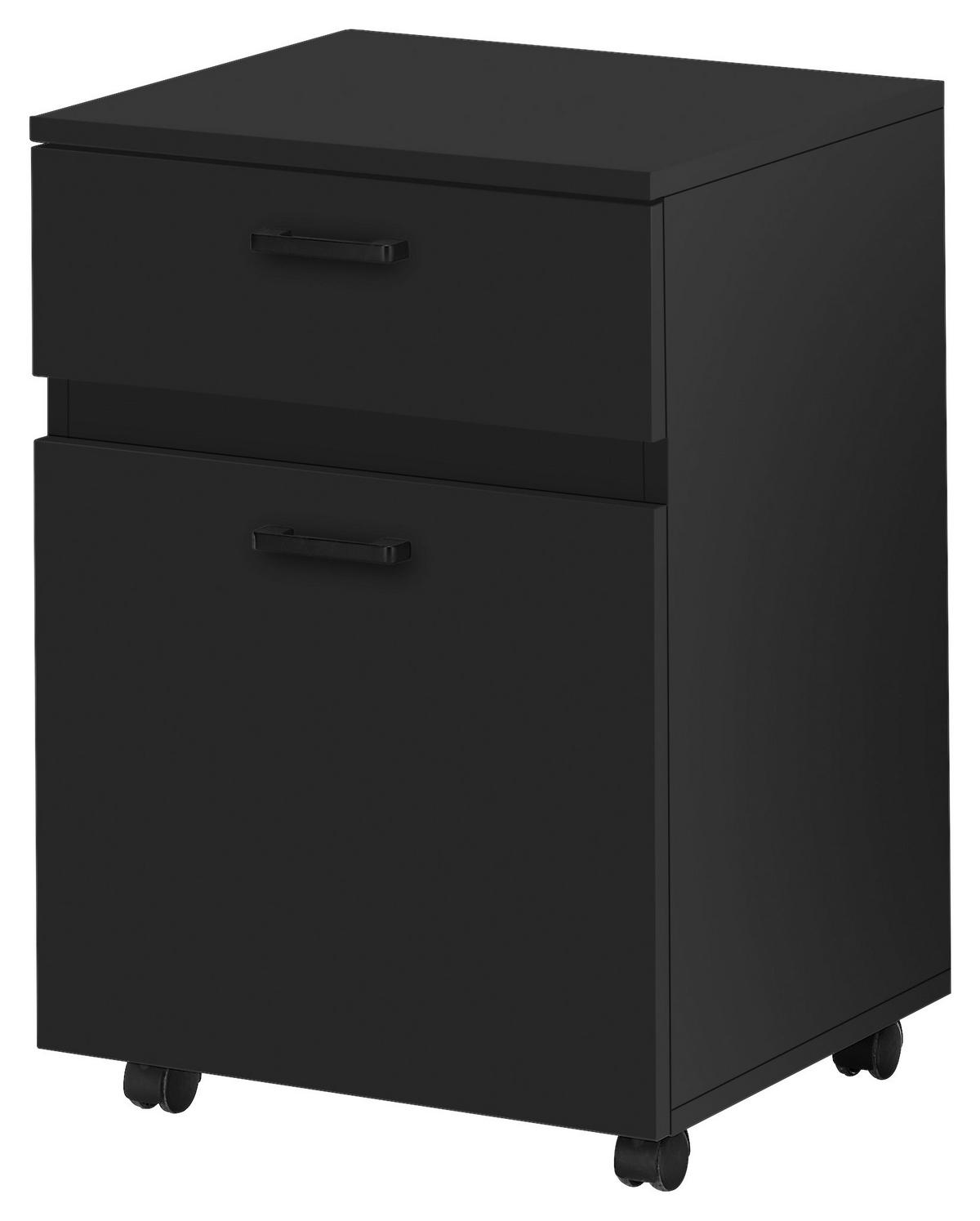 ROLLCONTAINER 45/65/40 cm  - Schwarz, KONVENTIONELL, Holzwerkstoff/Metall (45/65/40cm) - Stylife