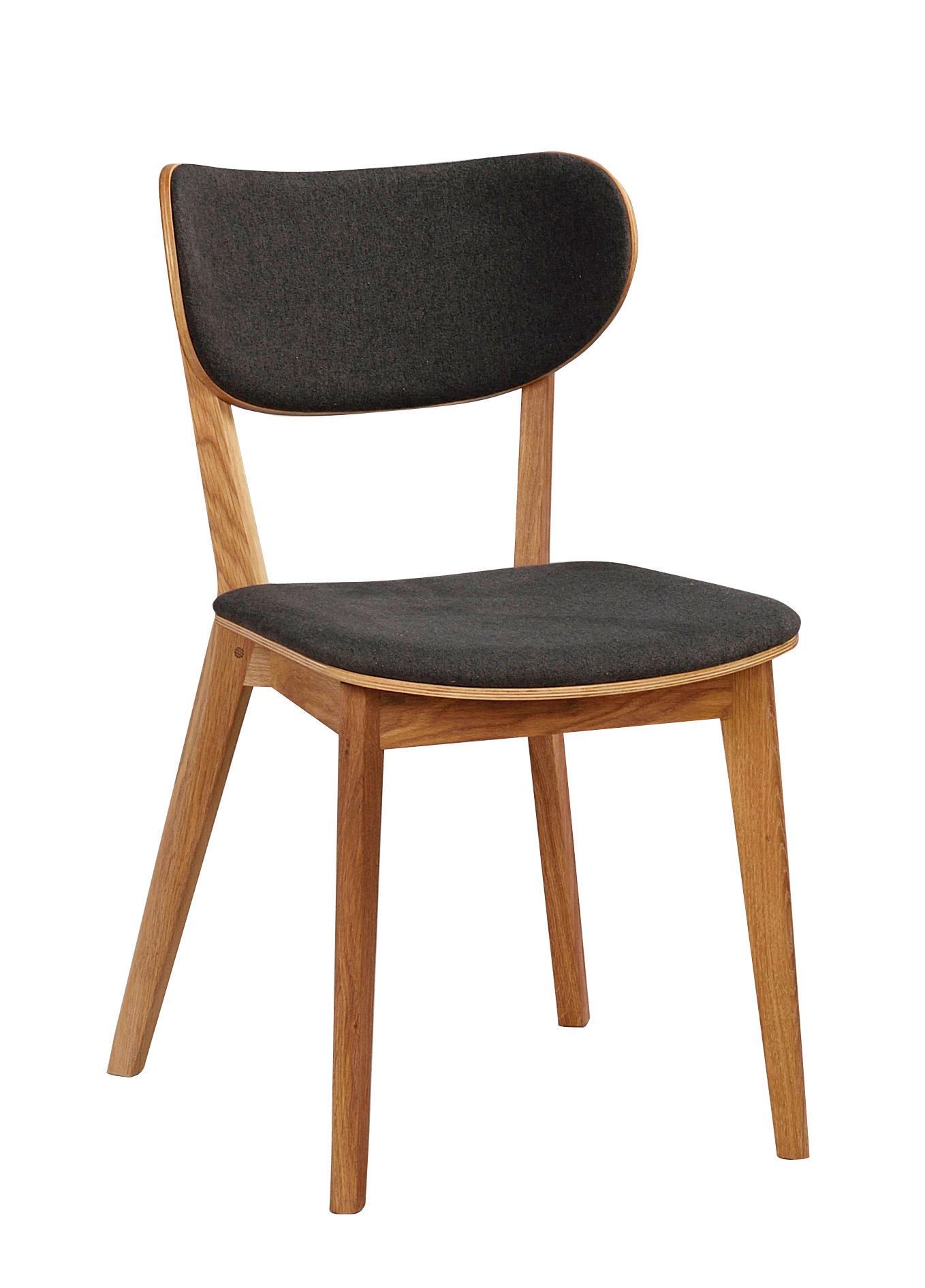 STOL flatväv  - mörkgrå/ekfärgad, Klassisk, trä/textil (46/83/56cm) - Rowico