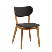 STOL flatväv  - mörkgrå/ekfärgad, Klassisk, trä/textil (46/83/56cm) - Rowico