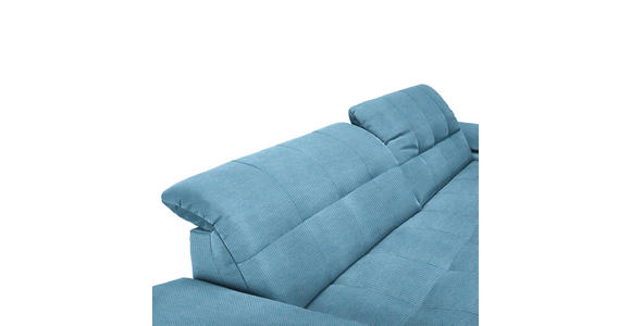 ECKSOFA in Mikrofaser Pastellblau  - Chromfarben/Pastellblau, Design, Textil/Metall (265/180cm) - Carryhome