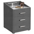 NACHTSCHRANK 47/61/46 cm  - Anthrazit/Silberfarben, Basics, Holzwerkstoff/Kunststoff (47/61/46cm) - Esposa
