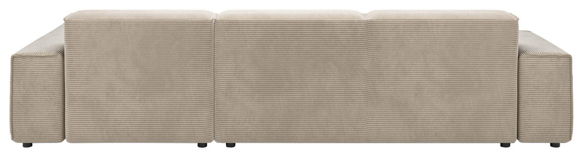 ECKSOFA in Cord Taupe  - Taupe/Schwarz, Design, Kunststoff/Textil (300/189cm) - Pure Home Lifestyle
