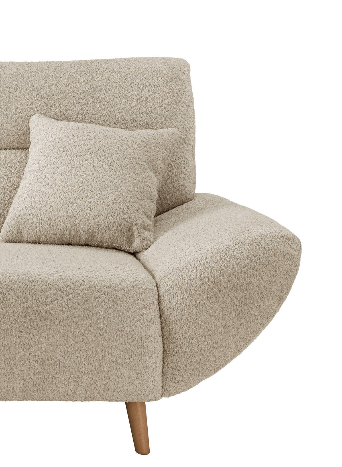 ECKSOFA in Bouclé Beige  - Wildeiche/Beige, Konventionell, Holz/Textil (166/290cm) - MID.YOU