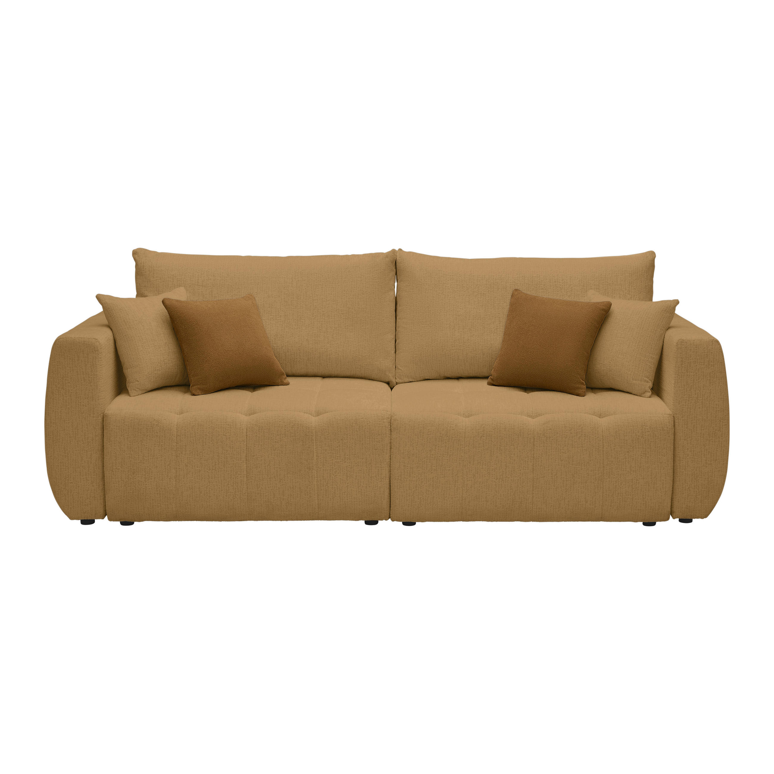 SCHLAFSOFA in Chenille, Jacquard Senfgelb  - Gelb/Senfgelb, Kunststoff/Textil (245/74-90/104cm) - MID.YOU