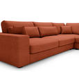 ECKSOFA in Cord Terracotta  - Terracotta/Schwarz, KONVENTIONELL, Kunststoff/Textil (314/250cm) - Carryhome