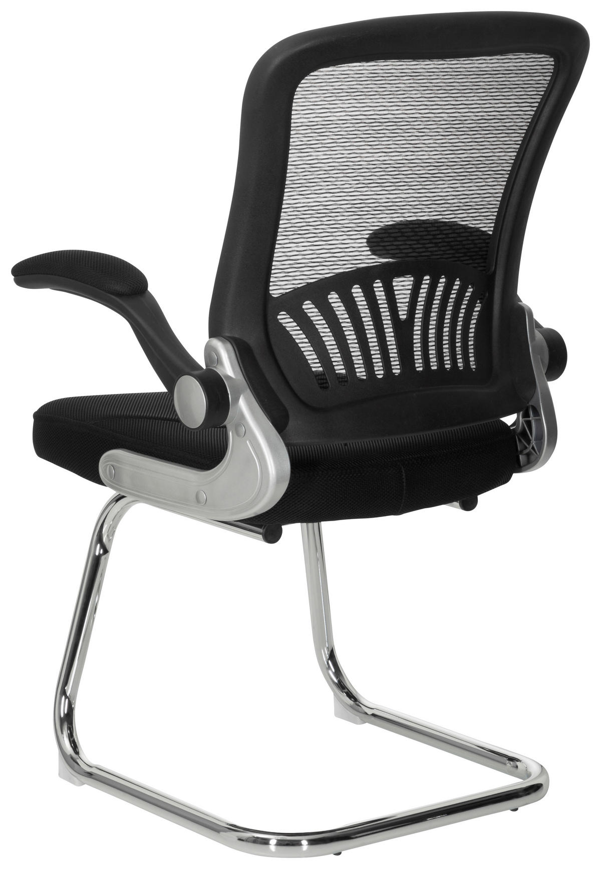 BESÖKSSTOL  i nätklädsel, flatväv svart  - kromfärg/svart, Modern, metall/textil (64/103/64cm) - MID.YOU