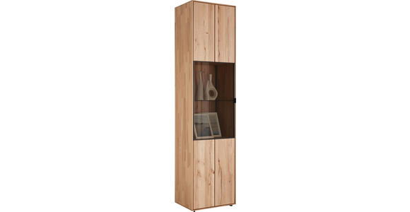 VITRINE in massiv Buche Buchefarben - Anthrazit/Buchefarben, Natur, Glas/Holz (50/206/39cm) - Valnatura