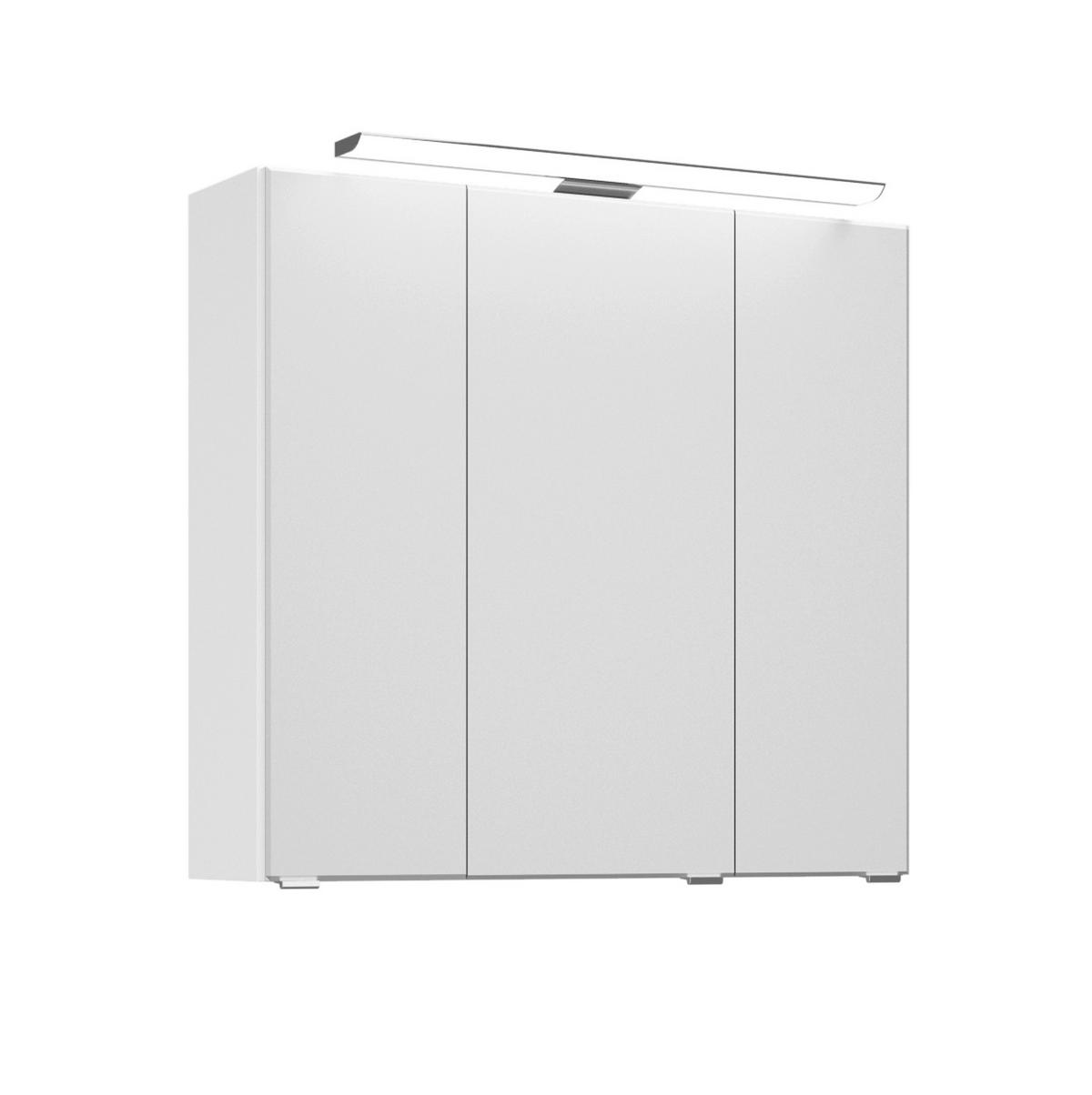 DULAP CU OGLINDĂ  - alb/culoare crom, Basics, sticlă/material pe bază de lemn (75/70/20cm) - Xora