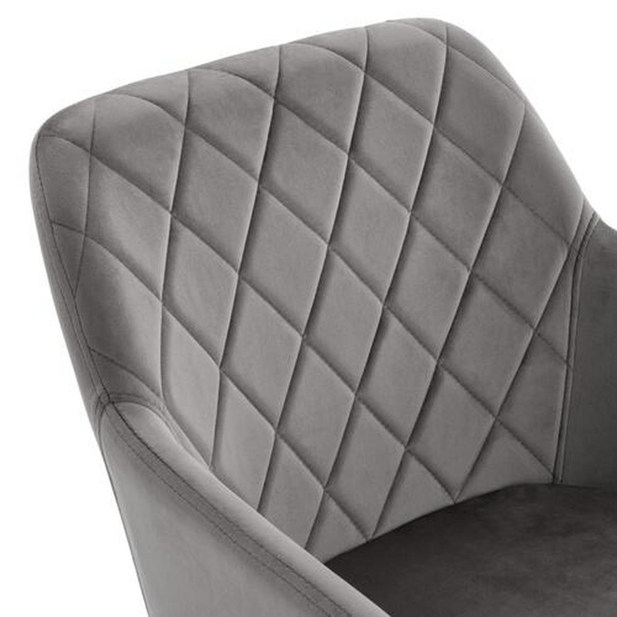 ARMLEHNSTUHL  in Eisen Samt  - Schwarz/Grau, Trend, Holz/Textil (54/86/60cm) - Livetastic