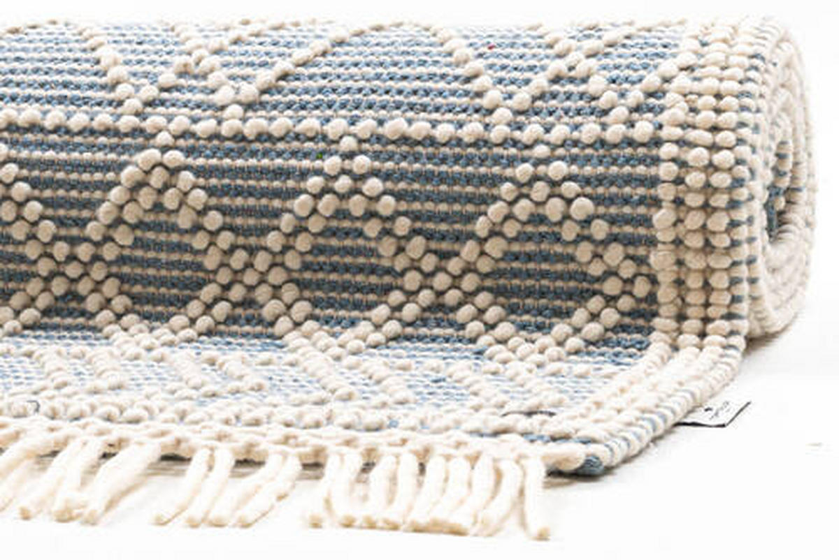 HANDWEBTEPPICH 190/290 cm Colored Macrame four Creme, Pastellblau  - Pastellblau/Creme, KONVENTIONELL, Textil (190/290cm) - Tom Tailor