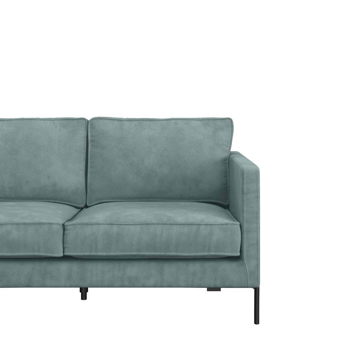 HÖRNSOFFA i flatväv turkos  - turkos/svart, Trend, metall/textil (154/232cm) - Livetastic