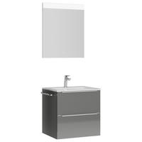 BADEZIMMER  in 61 cm  - Schieferfarben/Edelstahlfarben, MODERN, Holzwerkstoff/Stein (61cm) - Nobilia