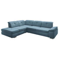 ECKSOFA Mikrofaser Hellblau  - Chromfarben/Hellblau, Design, Textil/Metall (260/312cm) - Beldomo Style