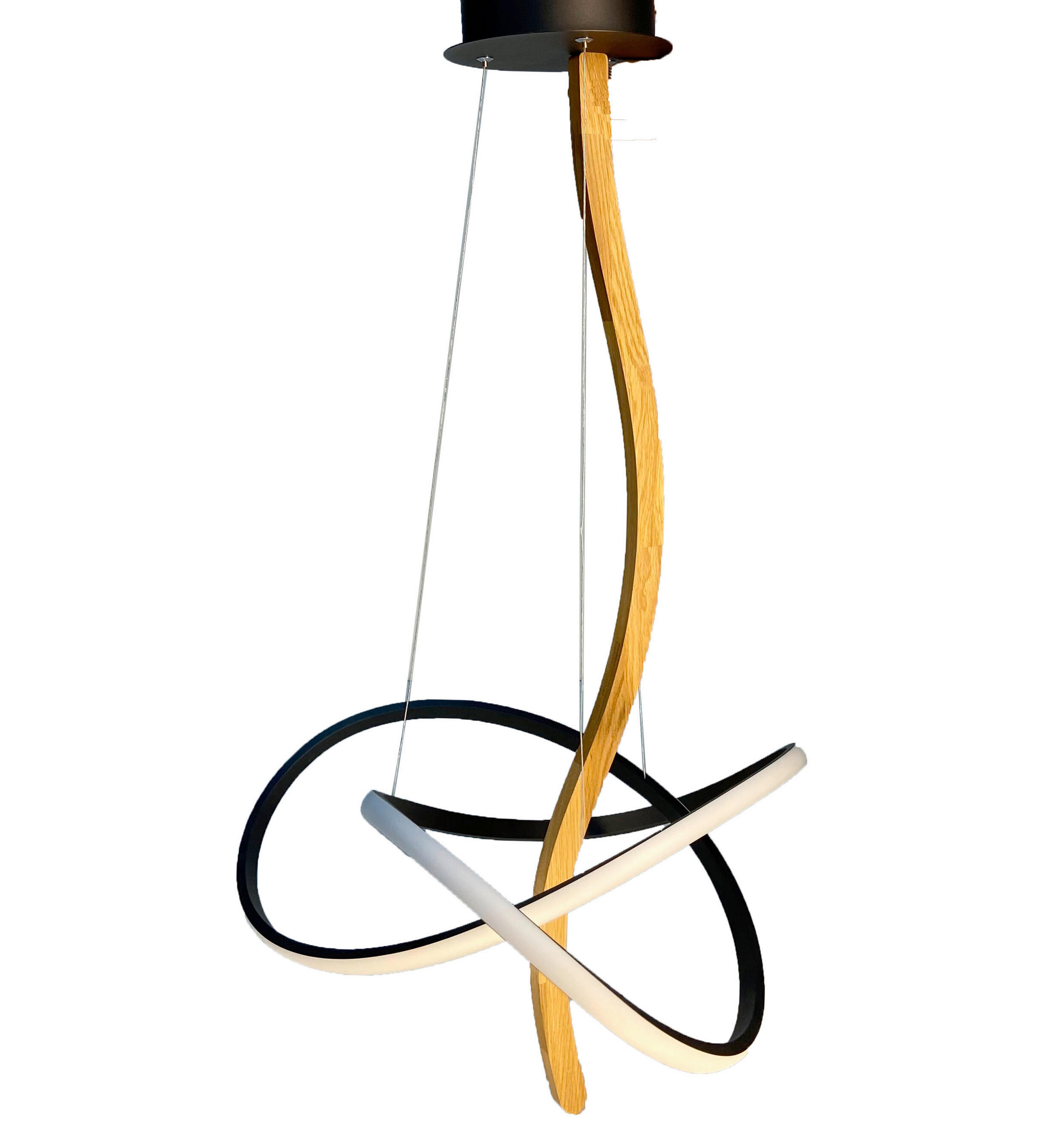 LED-HÄNGELEUCHTE 60/60/150 cm  - Schwarz, Design, Holz/Metall (60/60/150cm) - Waldwelt