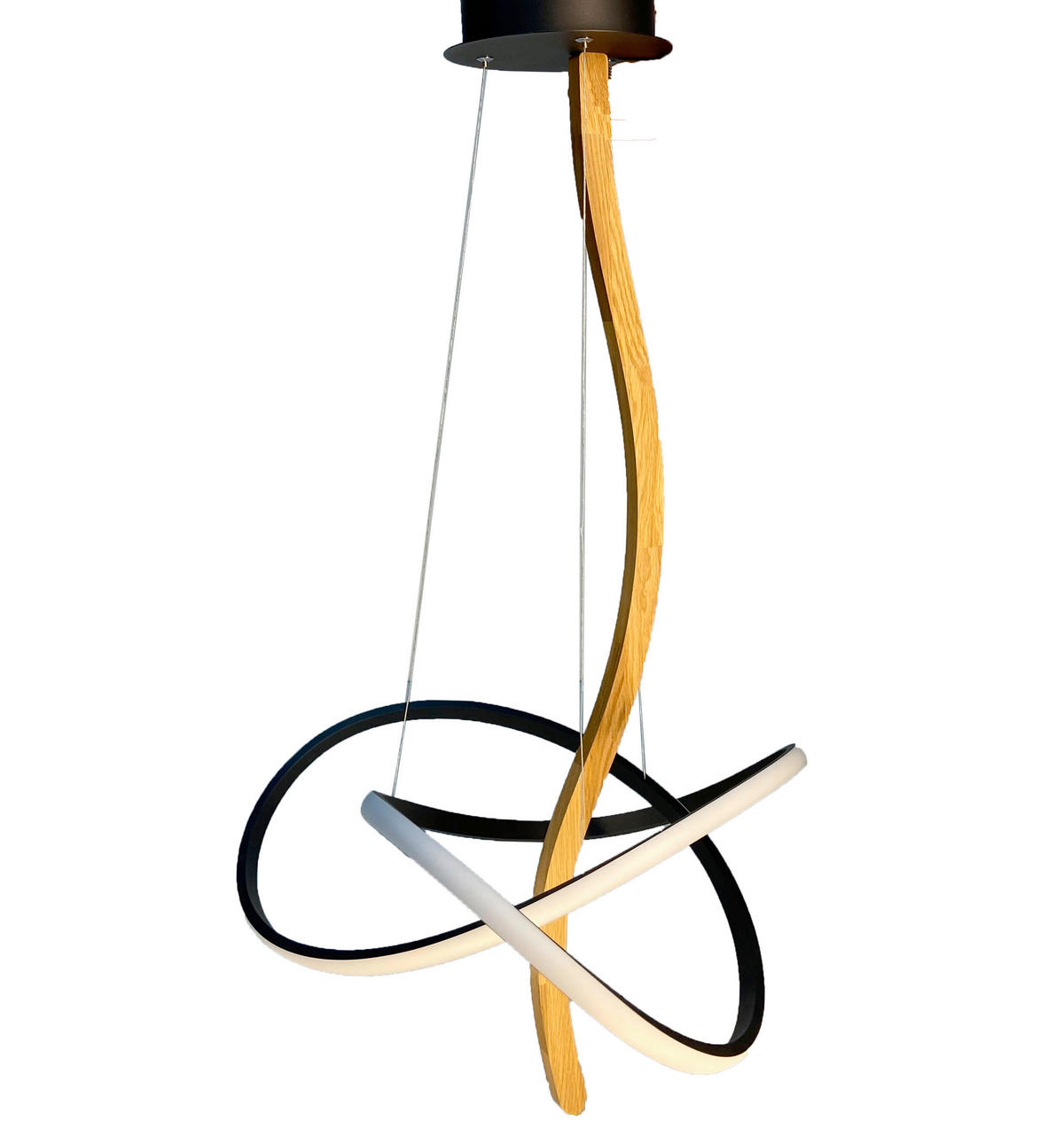 LED-HÄNGELEUCHTE 60/60/150 cm  - Schwarz, Design, Holz/Metall (60/60/150cm) - Waldwelt