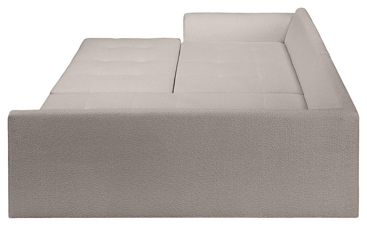 ECKSOFA inkl. Hocker Ariella in Bouclé Grau  231/161 cm  - Naturfarben/Grau, Design, Holz/Textil (231/161cm) - Livetastic