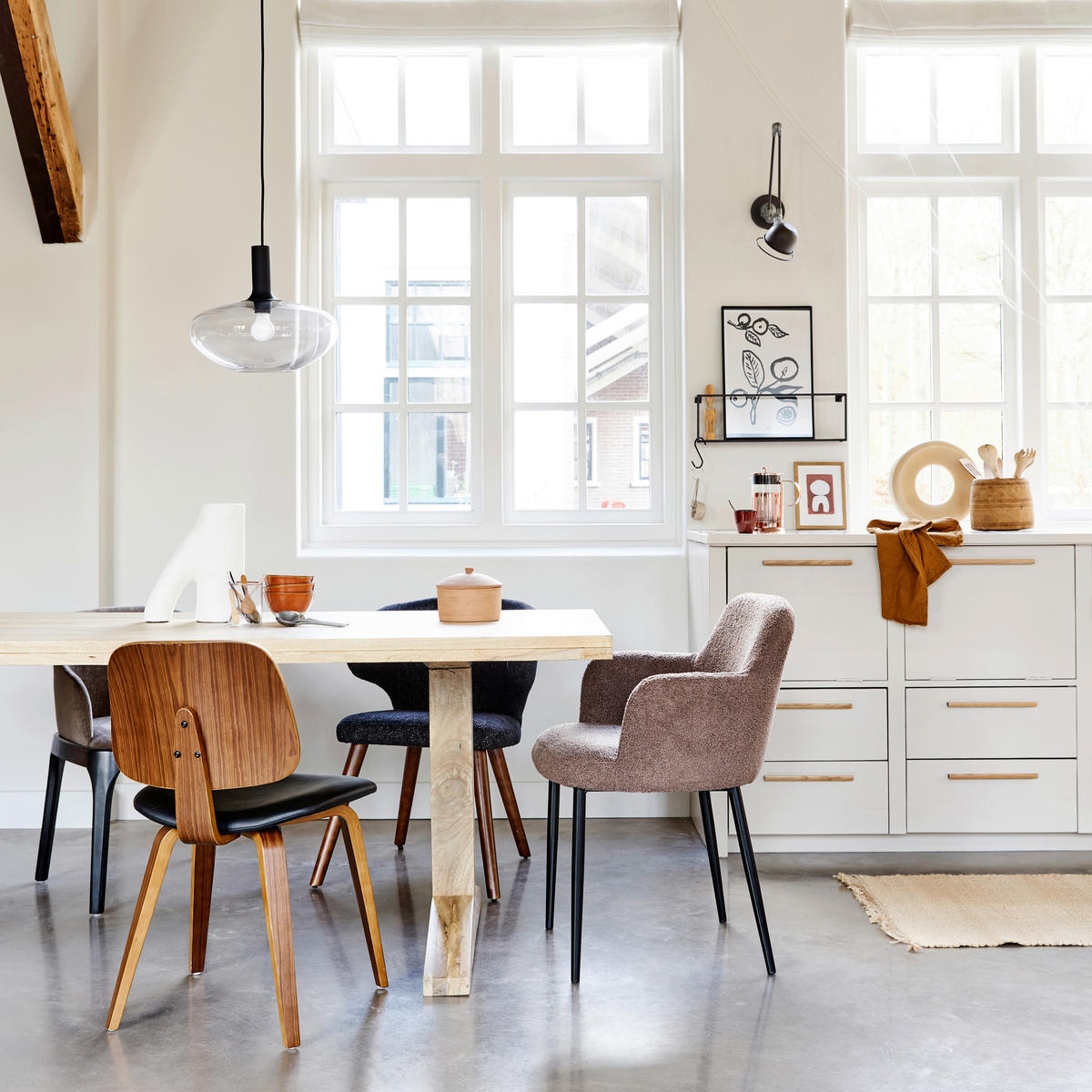 STUHL   Lederlook  - Walnussfarben/Schwarz, MODERN, Holz/Textil (48/81/50cm) - Livetastic