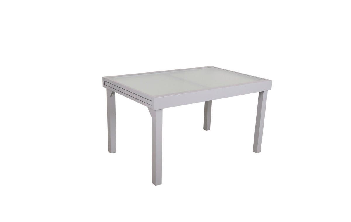 GARTENTISCH 135/90/75 cm  - Grau, MODERN, Glas/Metall (135/90/75cm) - Gardenson