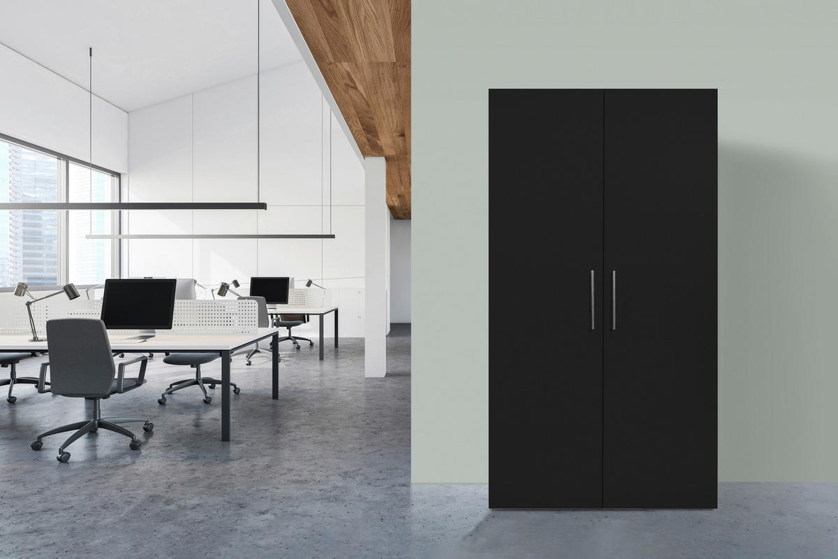 SCHRANKKÜCHE  104/193/67 cm  in Schwarz, Eichefarben  - Edelstahlfarben/Eichefarben, KONVENTIONELL, Holzwerkstoff/Metall (104/193/67cm) - Respekta