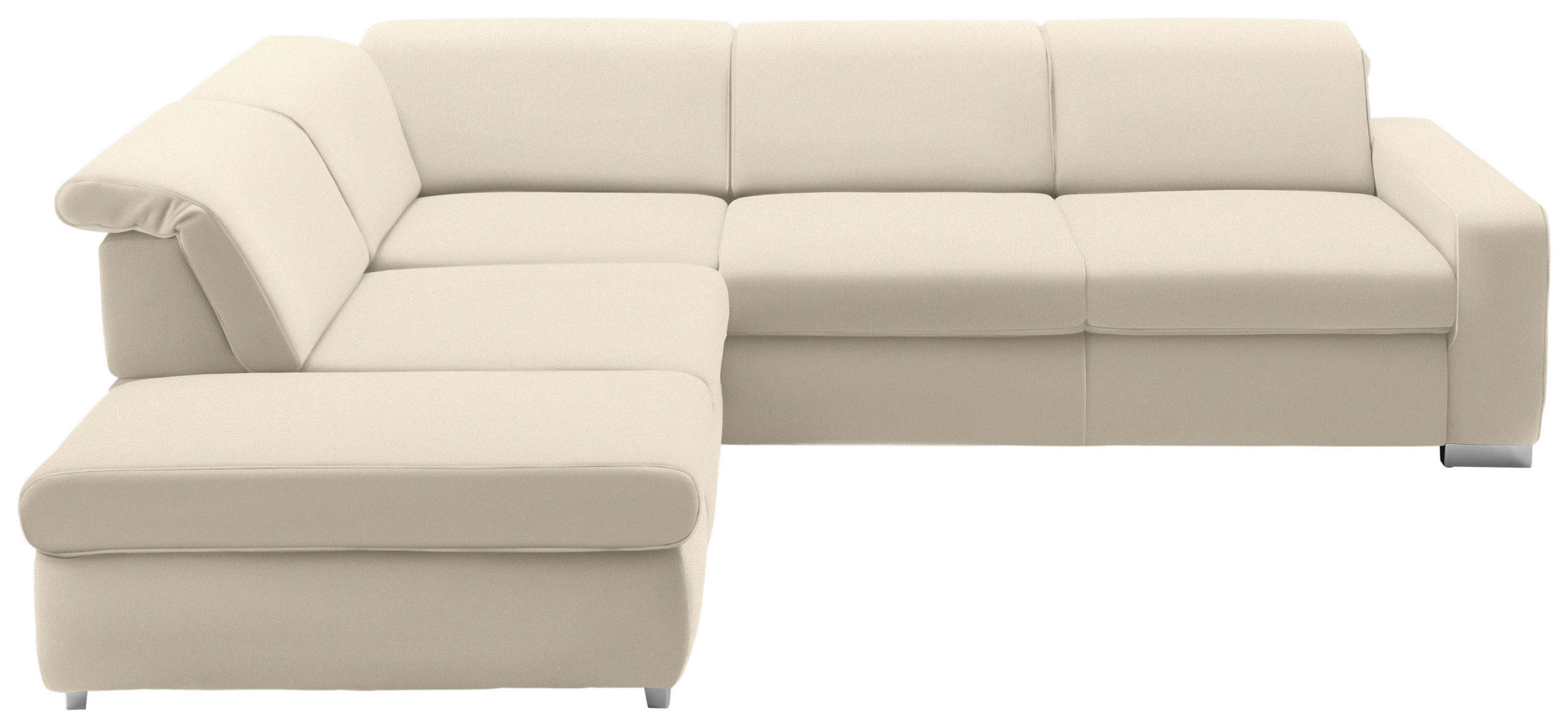 ECKSOFA Webstoff Naturfarben  - Alufarben/Naturfarben, Design, Textil (260/301cm) - Beldomo Style
