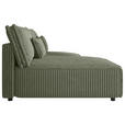 ECKSOFA Olivgrün Cord Zierkissen, Rückenkissen, Schlaffunktion, Rücken echt  - Schwarz/Olivgrün, MODERN, Kunststoff/Textil (153/200cm) - Xora