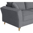 ECKSOFA in Flachgewebe Dunkelgrau  - Eichefarben/Dunkelgrau, KONVENTIONELL, Holz/Textil (265/159cm) - Carryhome