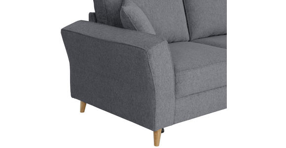 ECKSOFA in Flachgewebe Dunkelgrau  - Eichefarben/Dunkelgrau, KONVENTIONELL, Holz/Textil (265/159cm) - Carryhome