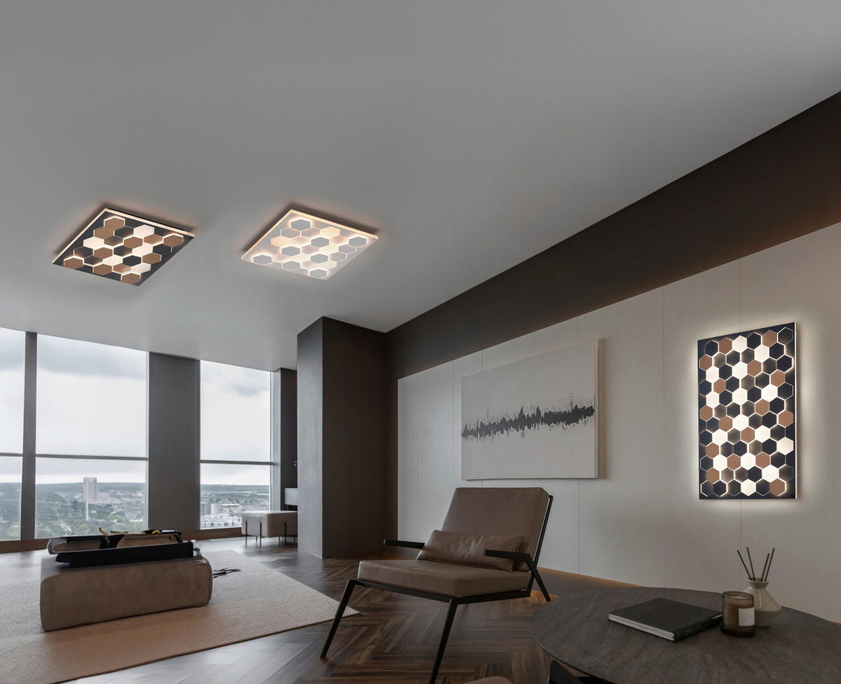 LED-DECKENLEUCHTE   - Schwarz, Design, Metall (70/115/7,5cm) - Cinque