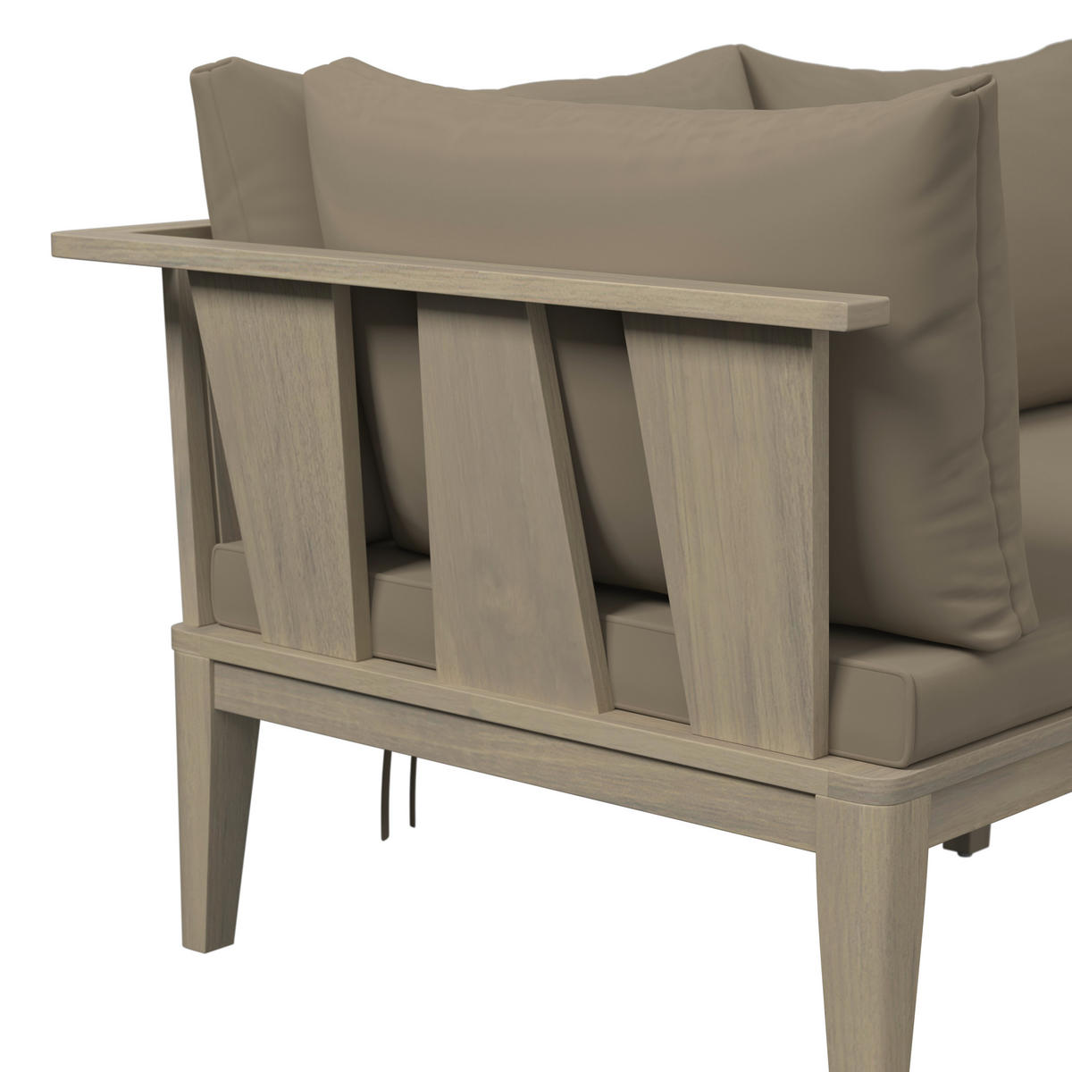 LOUNGEGARNITUR Akazie massiv  - Akaziefarben, Natur, Holz/Kunststoff (80/40/80cm) - Ambia Garden